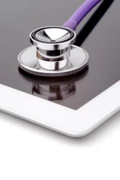 Stethoscope and tablet Stock Photos