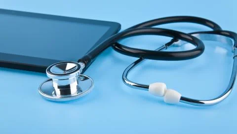 Stethoscope and tablet Stock Photos
