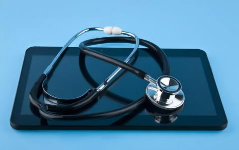 Stethoscope and tablet Stock Photos