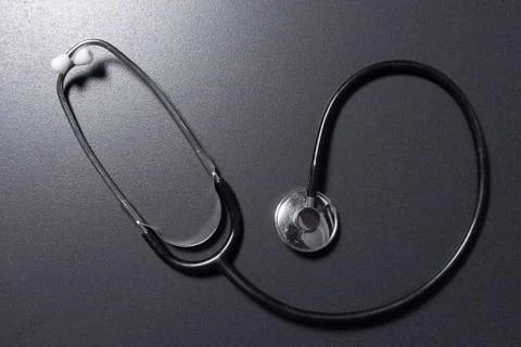 Stethoscope on black background Stock Photos