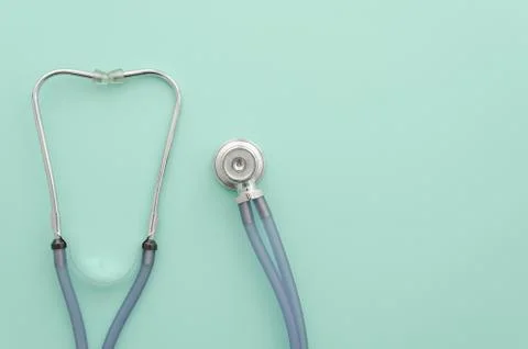Stethoscope on a blue background isolated Stock Photos