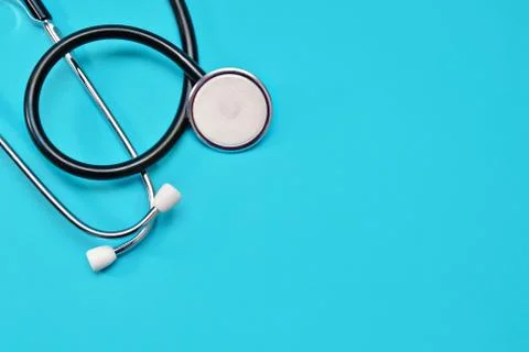 Stethoscope on a blue background Stock Photos
