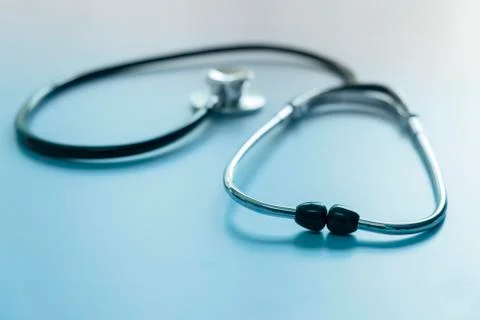 Stethoscope on blue 写真素材