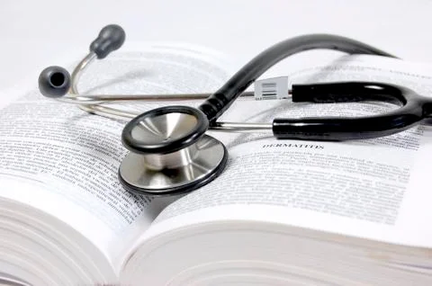 Stethoscope on book Stock Photos