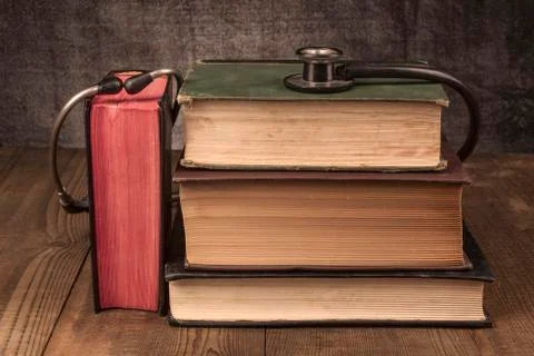 Stethoscope On Books Stock Photos