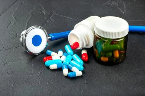 Stethoscope with capsules Stock-Fotos