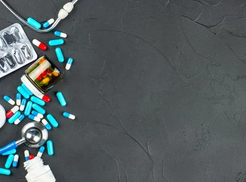 Stethoscope with capsules Foto stock