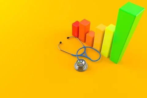 Stethoscope with chart Stock Illustration