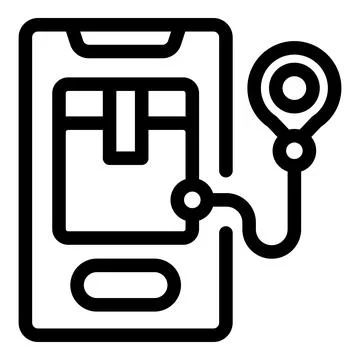 Stethoscope checking a parcel status on smartphone screen, symbolising delive Stock Illustration