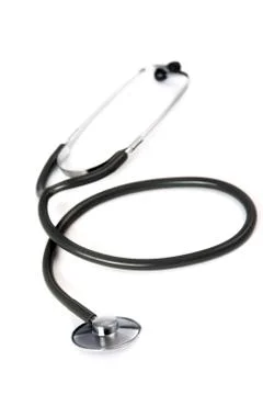 Stethoscope for checking pulse on white background Stock Photos