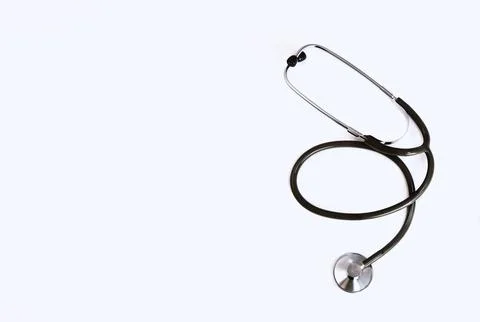 Stethoscope for checking pulse on white background Stock Photos