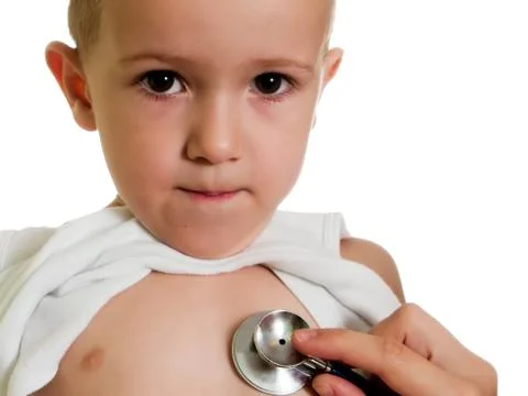 Stethoscope on child Stock Photos