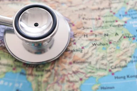 Stethoscope on China map background Stock Photos