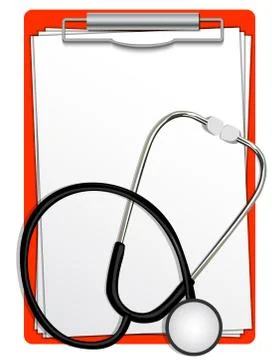 Stethoscope with clipboard Stock Illustration