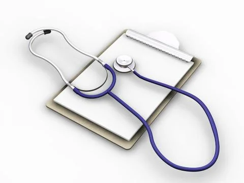 Stethoscope on clipboard Stock Illustration