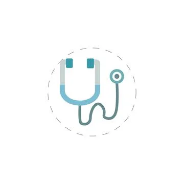 Stethoscope colorful vector flat icon Stock Illustration