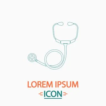 Stethoscope computer symbol Stock Illustration