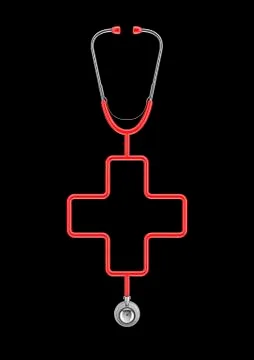 Stethoscope cross black Stock-Illustration