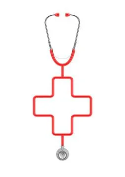 Stethoscope cross white Illustrazione stock