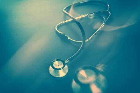 Stethoscope with dark background Stock Photos