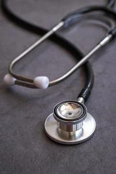 Stethoscope on a dark background 스톡 사진