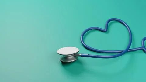 A stethoscope on desk, 3D rendering Stock Illustration