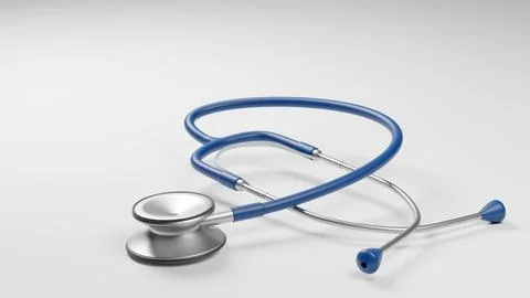 A stethoscope on desk, 3D rendering Stock Illustration