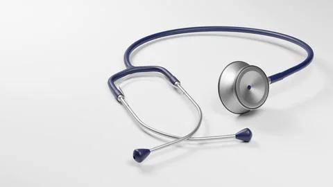 A stethoscope on desk, 3D rendering Stock Illustration