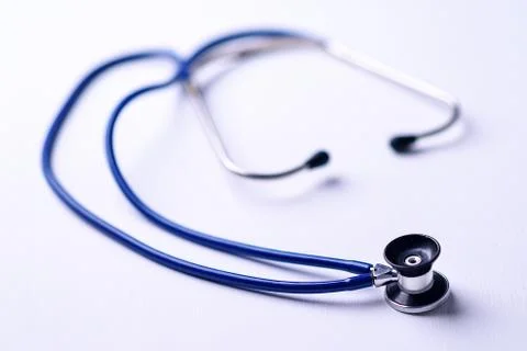 The stethoscope on the doctor's Desk Stock Photos
