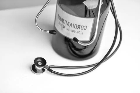 The stethoscope on the doctor's Desk Stock Photos