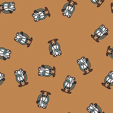 Stethoscope dog vector seamless pattern Illustrazione stock
