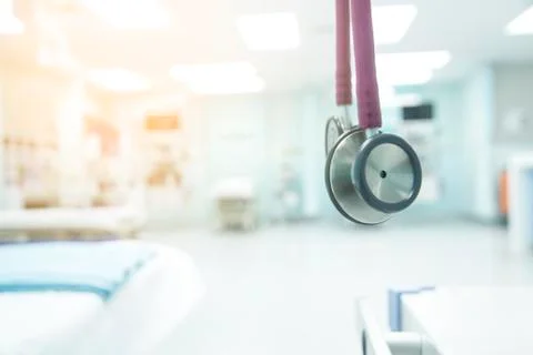 Stethoscope Empty Emergency Room. Stock Photos