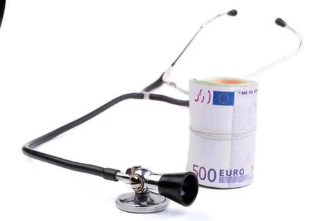Stethoscope with euro Stock Photos