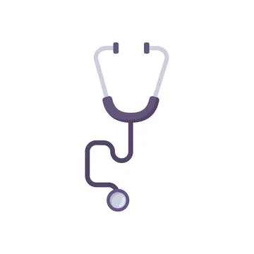 Stethoscope flat icon. vector illustration. Stock Illustration