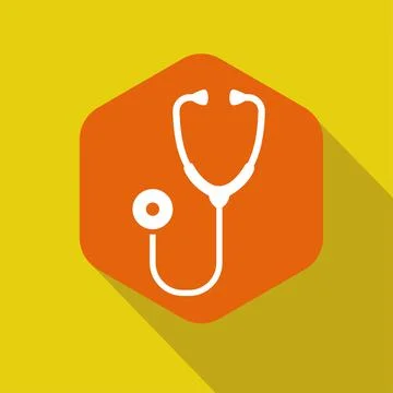 Stethoscope flat icon vector illustration logo Isolated template. Stock Illustration