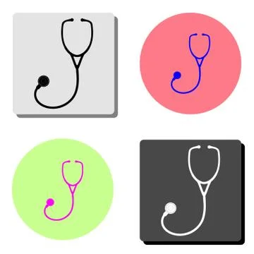 Stethoscope. flat vector icon Stock Illustration