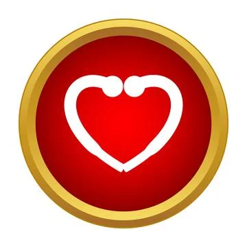 Stethoscope forming heart shape in red circle icon Ilustração Stock