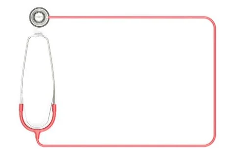 Stethoscope as frame, 3D rendering Stock Illustration