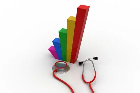 Stethoscope with graph Free Stock Illustration