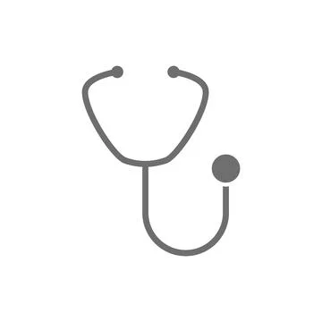 Stethoscope grey icon. Isolated on white background Stock Illustration