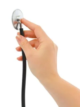 Stethoscope in hand Stock Photos