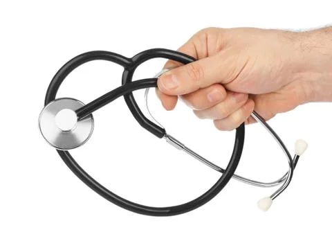Stethoscope in hand Stock Photos