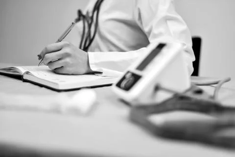 A stethoscope in the hands Stock Photos