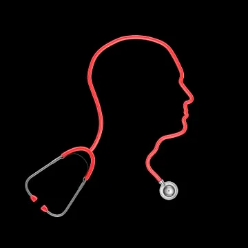 Stethoscope head man Illustrazione stock