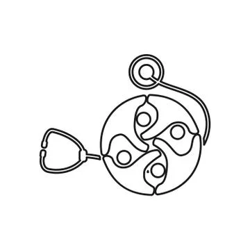 Stethoscope health Commitment Teamwork Together Outline Logo Stock-Illustration