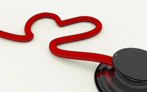 Stethoscope heart shaped Stock Illustration