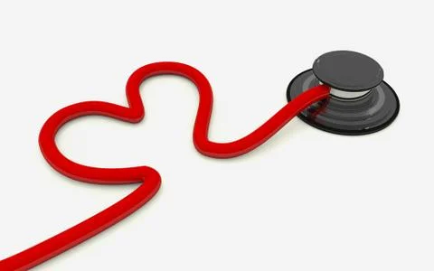 Stethoscope heart shaped Stock Illustration