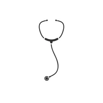 Stethoscope icon flat Stock Illustration
