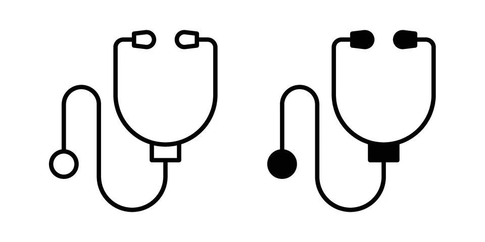 Stethoscope icon Illustration set. Vector Eps10 for apps Stock Illustration