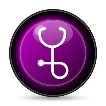 Stethoscope icon. Internet button on white background.. Stock Illustration